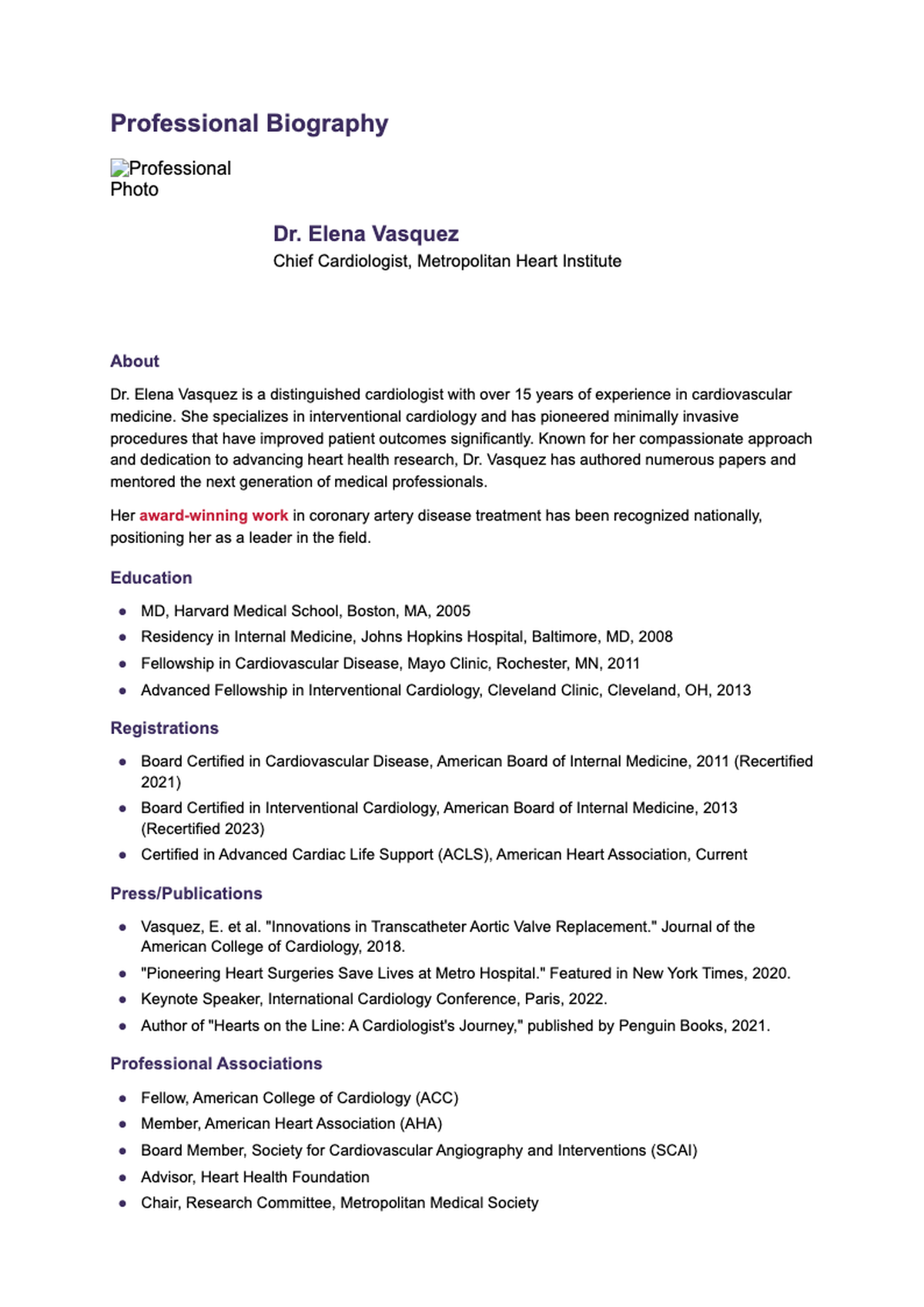 Professional bio document for Sepi Saidi PE President CEO with education registrations press_variant_2